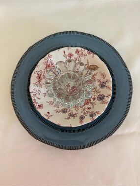 Glass Garden Flower Art Steel Blue Rose Florals Crystal